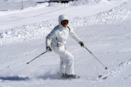 滑雪女孩。