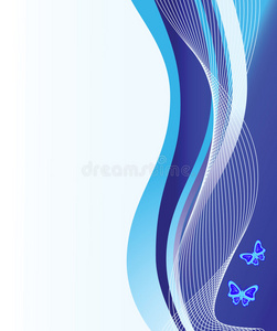 抽象的蓝色蝴蝶背景