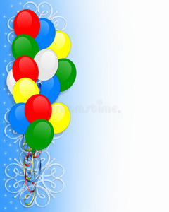 生日请柬气球边框