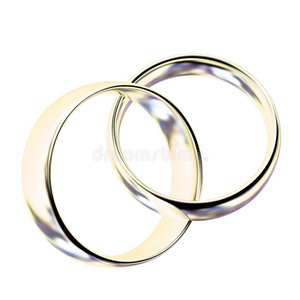 白色的金色结婚戒指