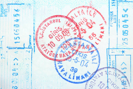 护照签证邮票