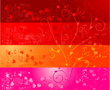 四个心形和花形的横幅照片