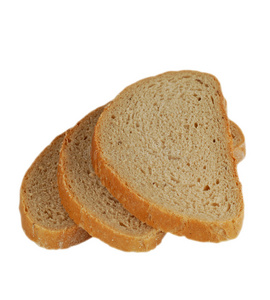三片孤立的面包