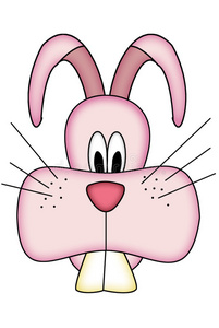 可爱卡通粉兔头图片