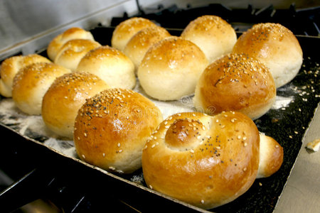 新鲜面包卷摄影图