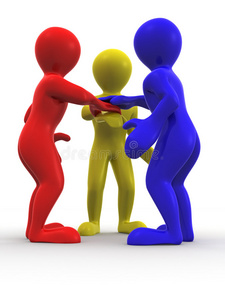 合作三个人图片