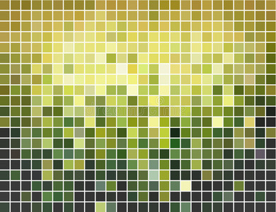 抽象的绿色和黄色方形马赛克背景