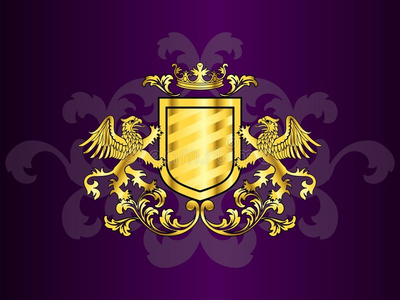 带狮鹫的金色臂章照片