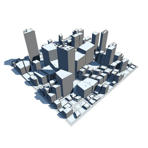 城市景观模型三维动画森林图片