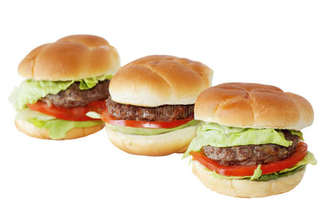 三个汉堡包照片