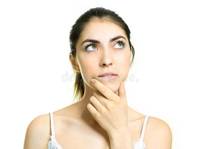 犹豫的女孩照片