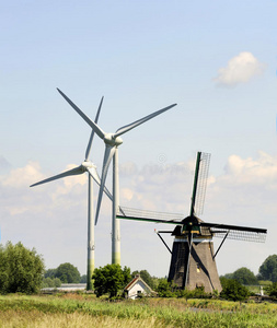 风力涡轮机和传统荷兰风车