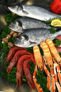 地中海鱼类和海鲜图片