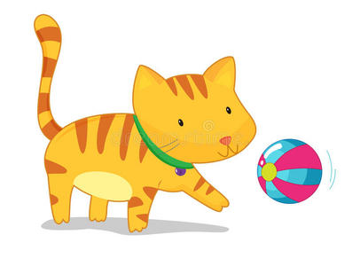 可爱卡通猫矢量宠物在一个充满活力的纸杯蛋糕包装