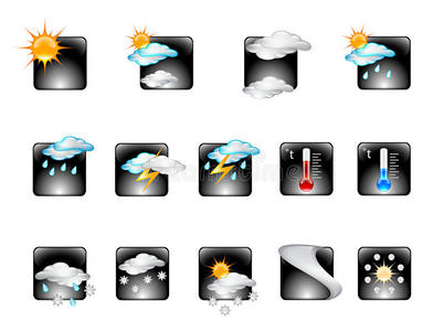 天气预报光滑矢量图标集v.02