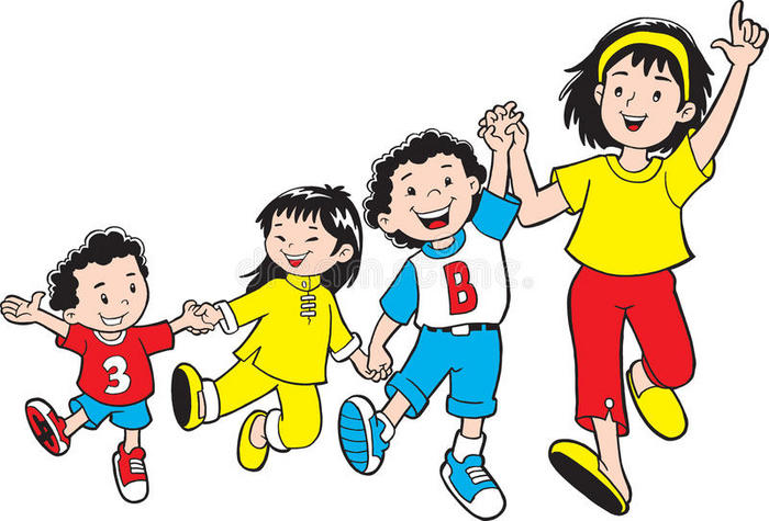 孩子们在一起玩得很开心插画-正版商用图片0ifaq8-摄图新视界