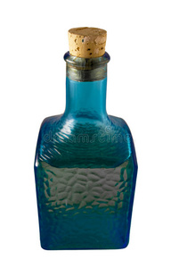 蓝色装饰瓶上视图