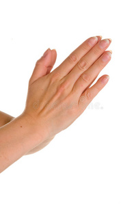 拜托手势祈祷照片