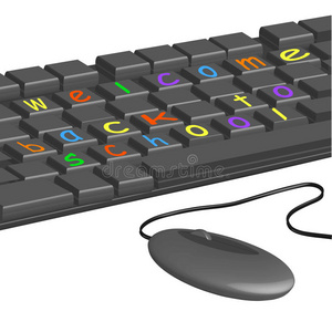 电脑键盘彩色字母