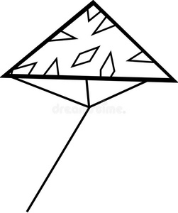 三角放风筝矢量图图片
