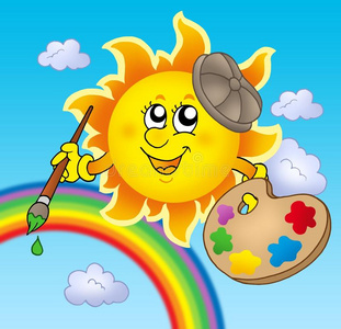 太阳彩虹彩虹太阳艺术家照片