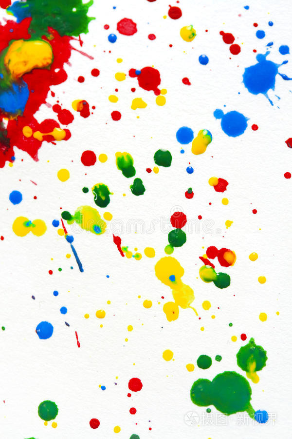 颜料飞溅溅血彩色油漆滴落红色飞溅绿色油漆污渍色斑4飞溅3白色背景上