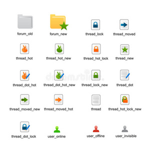 论坛状态图标向量图片