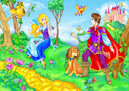 童话中的女主人公和王子照片