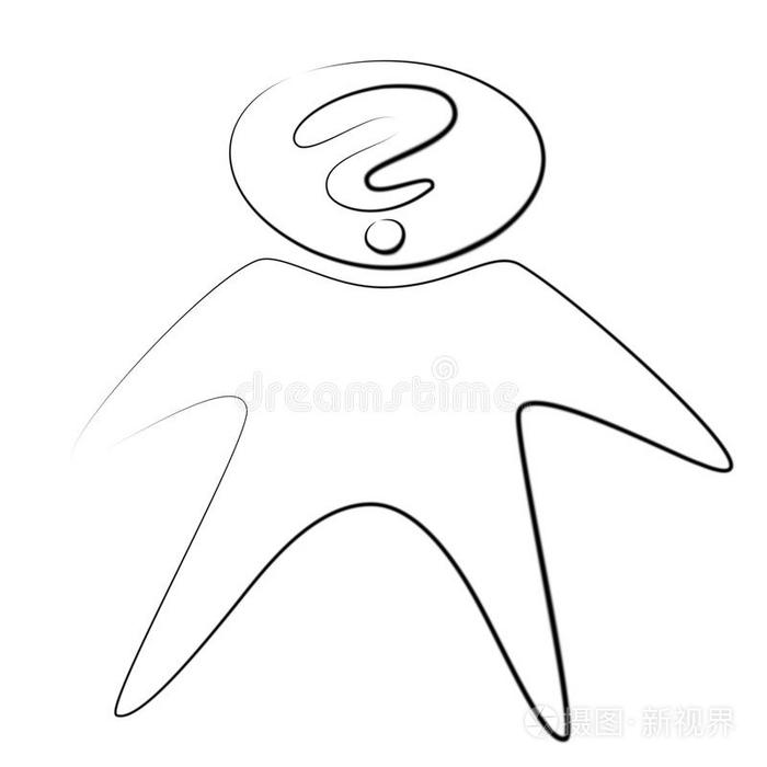 插画设计概念背景冥想comp女间谍问号银人思考未知的人带钥匙和锁的