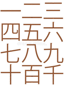 木制中文数字图片