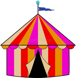 彩色条纹马戏团帐篷
