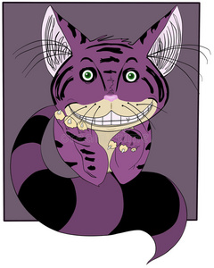 兔,毛虫,柴郡猫故事仙境中的卡通人物集柴郡猫微笑的柴郡猫的童话故事