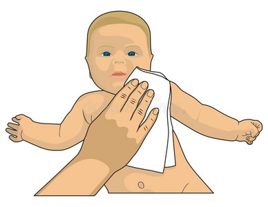 保姆清洁清洁婴儿照片