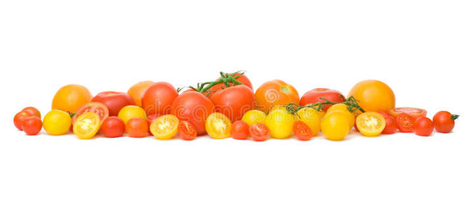 很多色彩缤纷的西红柿