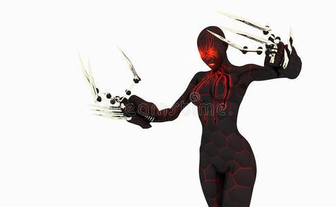 黑寡妇黑寡妇半机械人女性照片