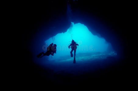 洞穴中的潜水员
