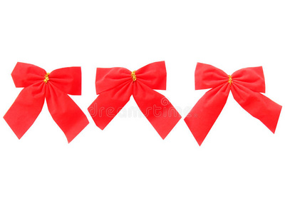 不同尺寸的红色圣诞丝带照片