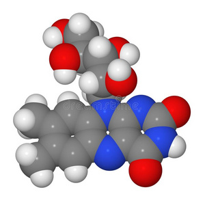 核黄素分子的空间填充模型