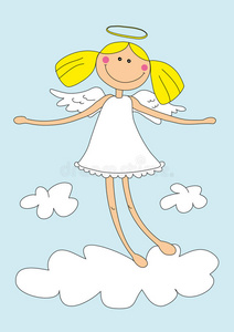 可爱的小天使乐趣无辜 白色翅膀小天使的秘密棚拍小女孩骑红色小马吹