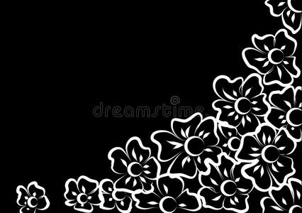 黑底白花图片