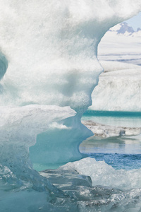 融化的冰山冰岛约库沙伦泻湖图片
