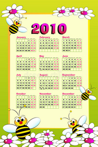 2010年蜜蜂儿童日历