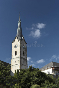 小镇教堂塔