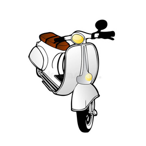 矢量复古踏板车插画