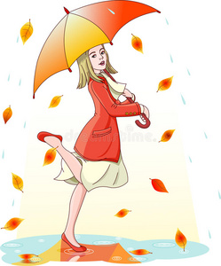 雨中树叶在雨中跳舞照片