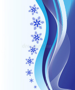 蓝色的冬季框架。矢量图示