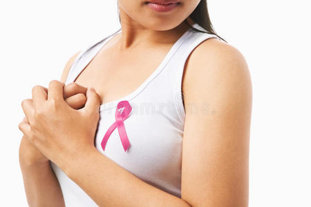 乳腺癌女性胸前粉色徽章
