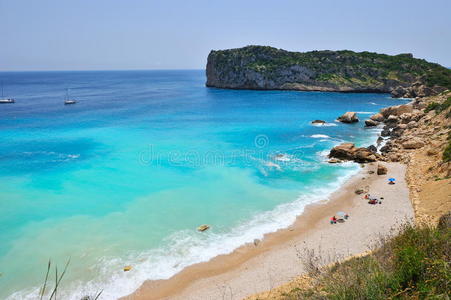 夏季地中海海岸海滩