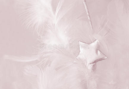 星星和羽毛粉色图片
