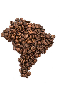 用咖啡豆制作的巴西利亚地图图片